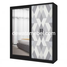 Steel Wardrobe Combination Doors - ACTIV FORTE SL 162 B / Black - Grey Tile 